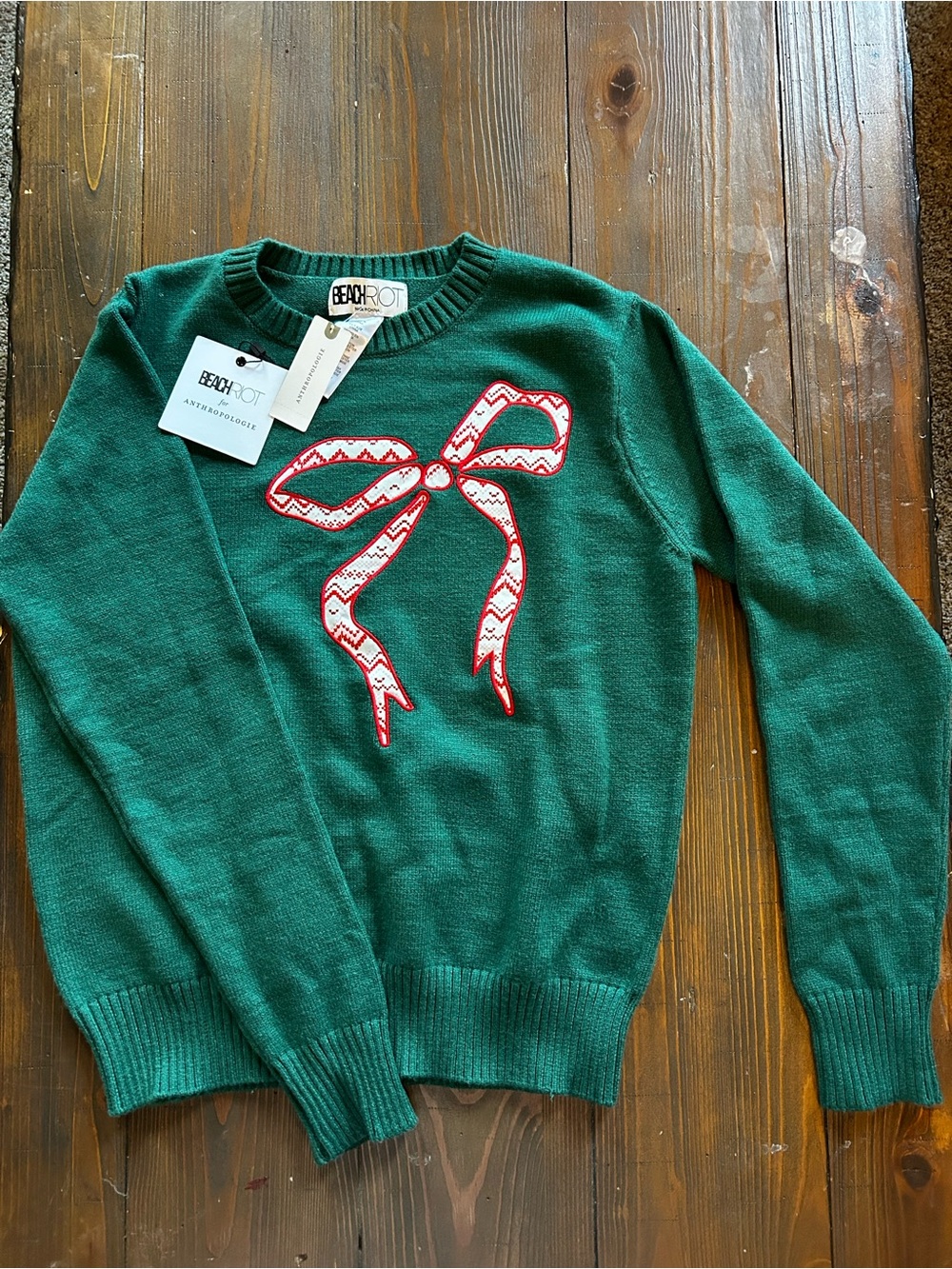 BeachRiot Green ribbon sweater